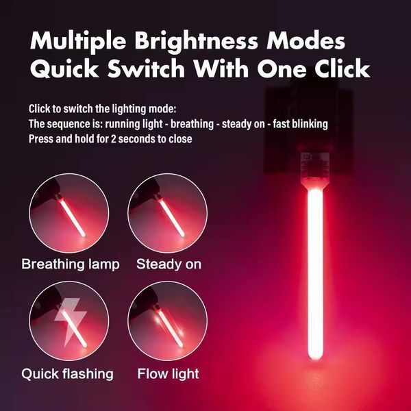 Велоліхтар 8821-LED (red) з акумулятором VT018 фото