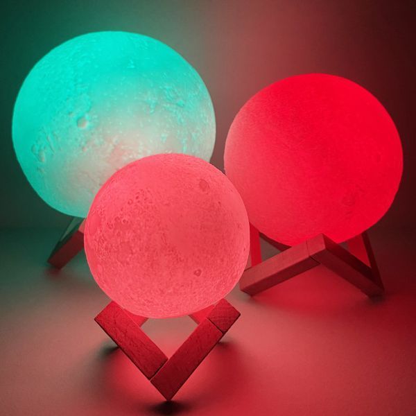 Світильник настільний Місяць 3D RGB 15 см + пульт RT105 фото