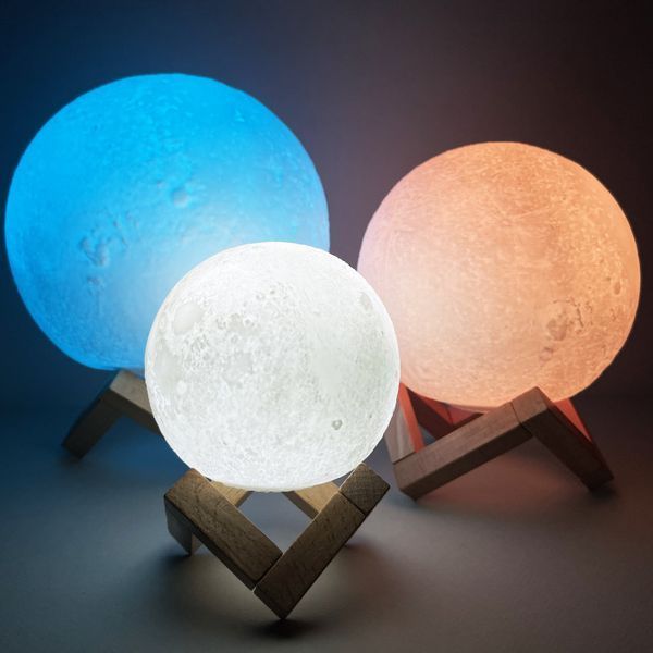 Світильник настільний Місяць 3D RGB 15 см + пульт RT105 фото