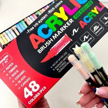 Акрилові маркери GuangNa Brush GN-8101 з м&rsquo;яким пензликом 48 шт. RT146 фото