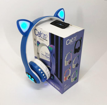 Бездротові навушники Cat Ear RGB VIV-23M (Синій) BN150 фото