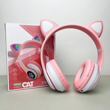 Бездротові навушники Cat Ear RGB STN-28 (Рожевий) BN139 фото