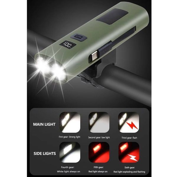 Велоліхтар Z-818 2x3W+COB (white+red) з Power Bank (6400mAh) RT135 фото